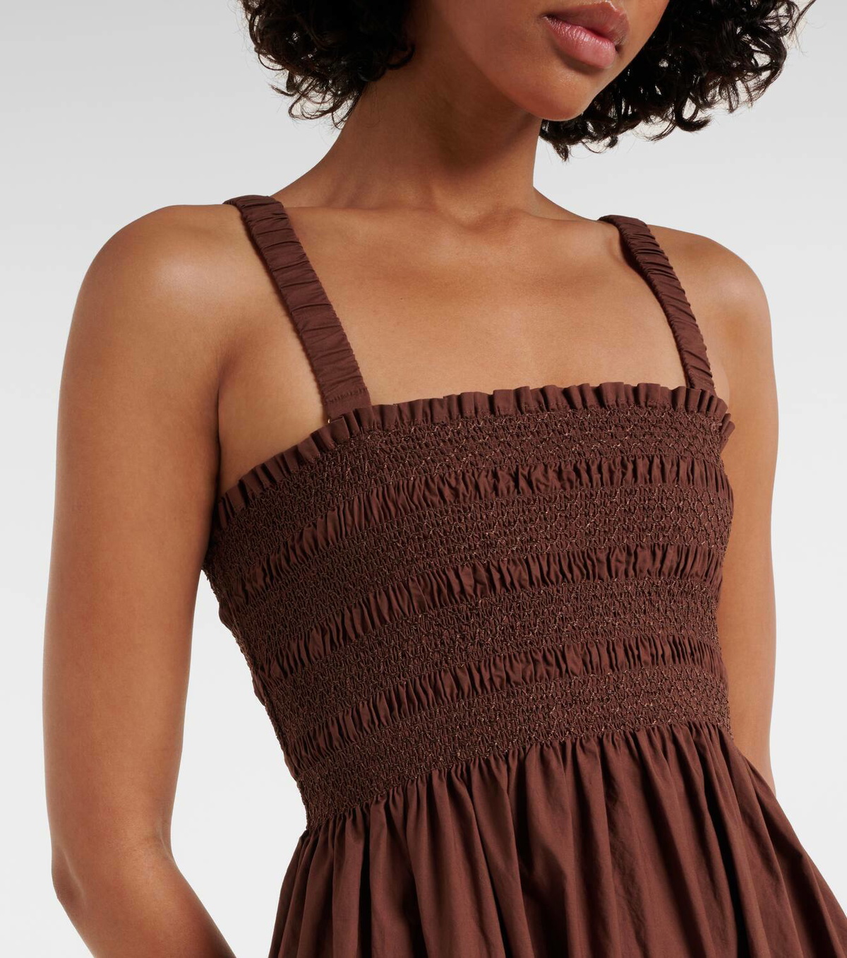 Heidi Klein Grasse shirred cotton poplin midi dress