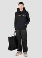 Lanvin - Fleece Logo Hooded Sweatshirt in Black