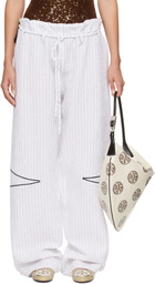 Tory Burch SSENSE Exclusive White Cotton Baggy Trousers