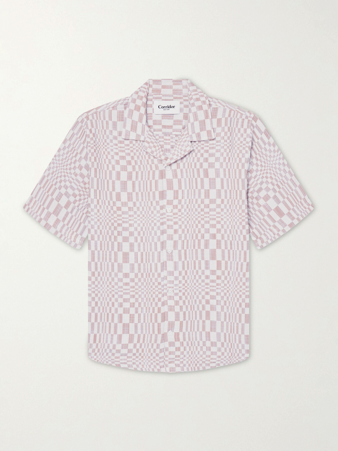 Corridor - High Focus Camp-Collar Checked Cotton Shirt - Red