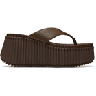 Chloé Brown Napa Wedge Heeled Sandals