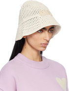 AMI Paris Off-White Knit 'AMI' Patch Bucket Hat