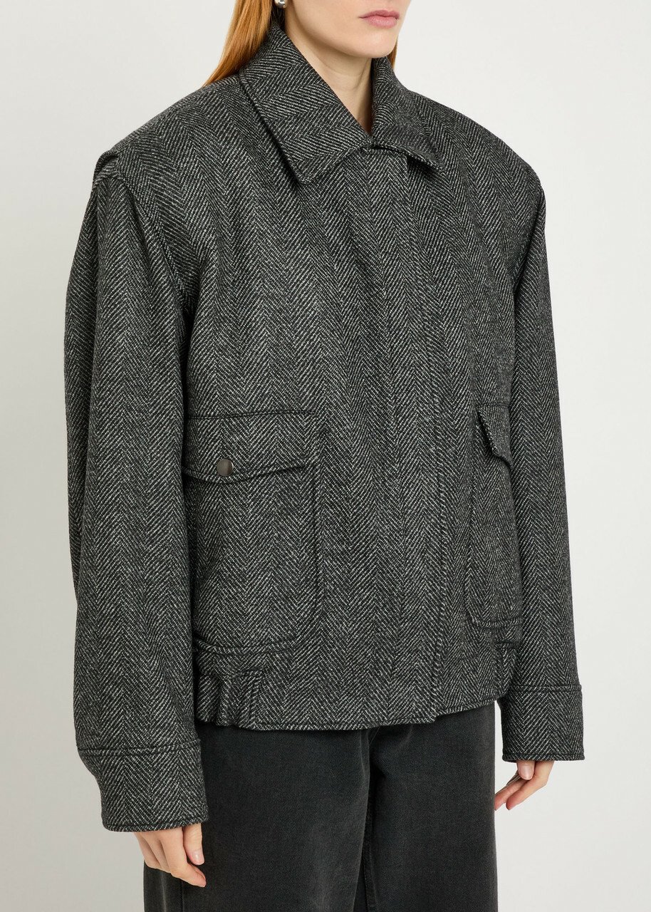 Stella Mccartney Herringbone Wool Jacket Grey
