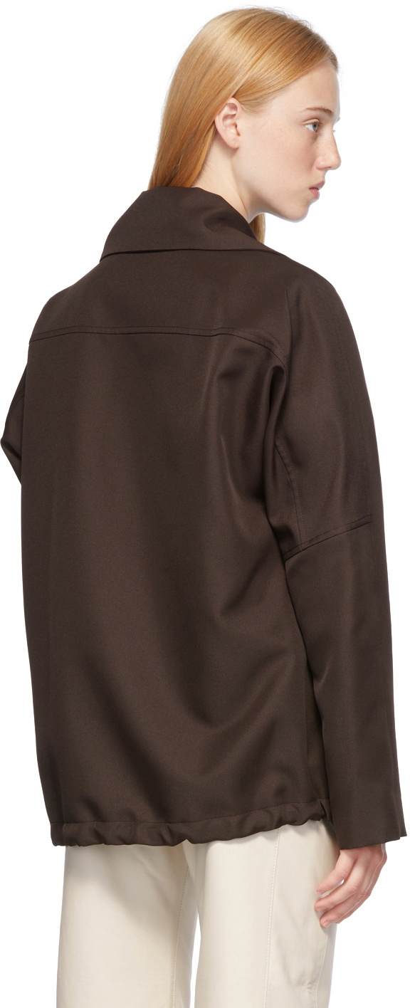 Jil Sander Brown Oversized-Collar Jacket Jil Sander