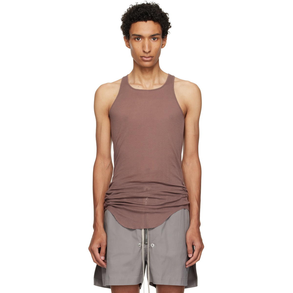 Rick Owens Purple Tower Basic Rib Tank Top