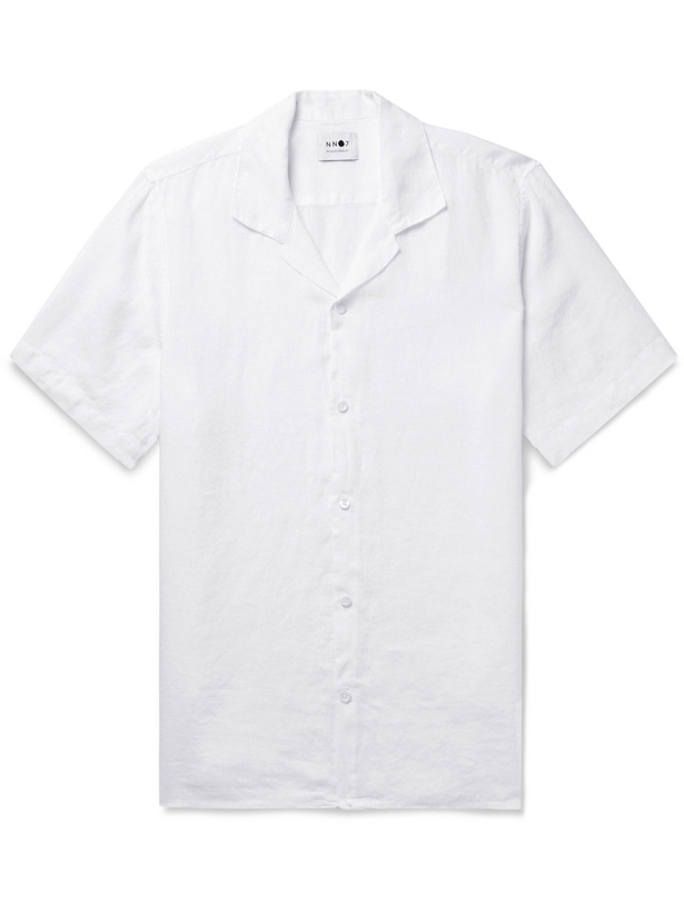 Photo: NN07 - Miyagi Camp-Collar Linen Shirt - White