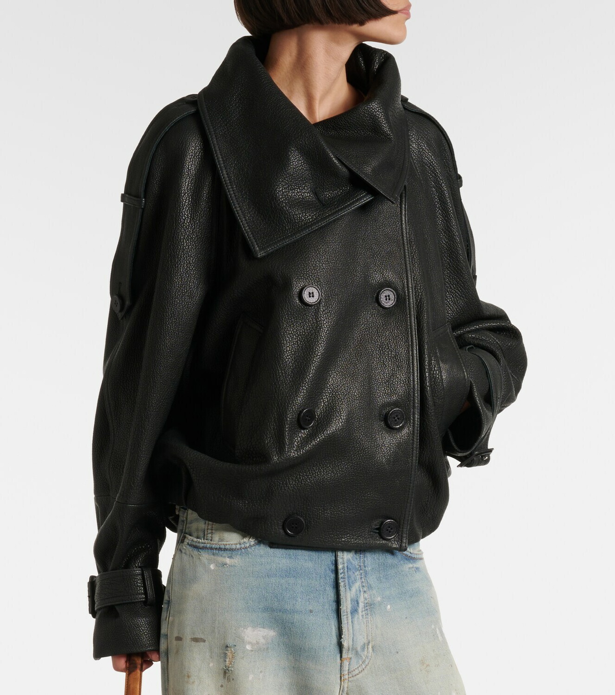 Acne Studios Double-breasted leather jacket