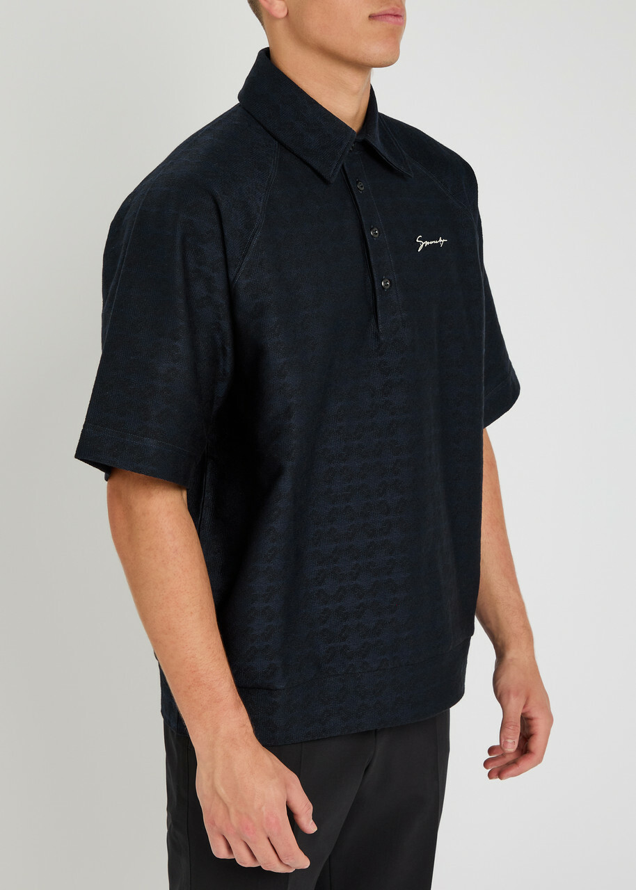 Givenchy Patterned-intarsia Cotton Polo Shirt Black