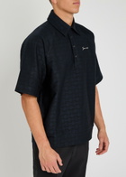 Givenchy Patterned-intarsia Cotton Polo Shirt Black