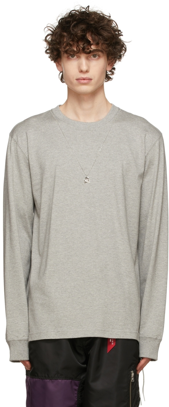 mastermind JAPAN Grey Skull Necklace Long Sleeve T-Shirt 