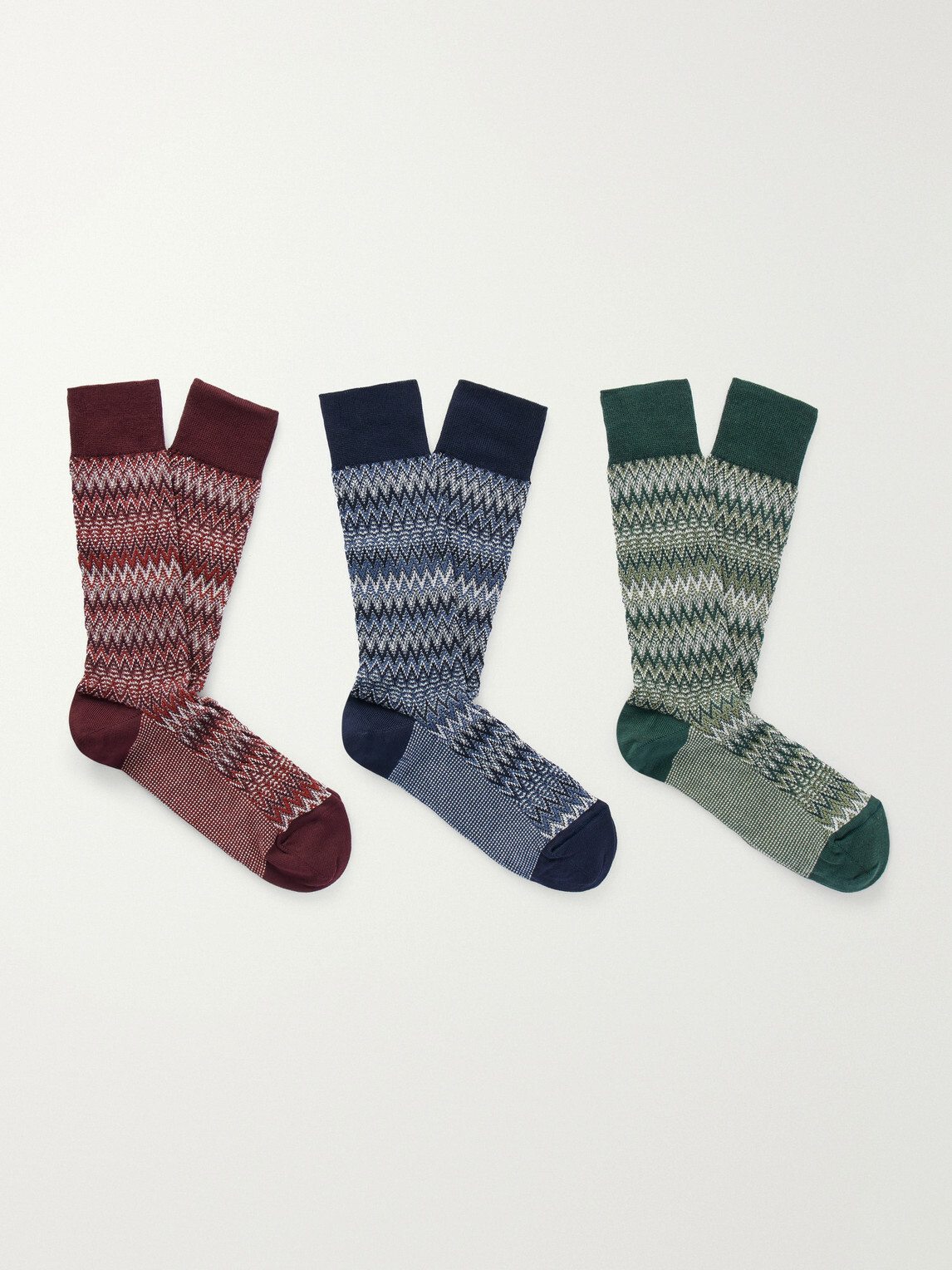 Missoni - Set of Three Crochet-Knit Cotton-Blend Socks - Multi