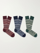 Missoni - Set of Three Crochet-Knit Cotton-Blend Socks - Multi