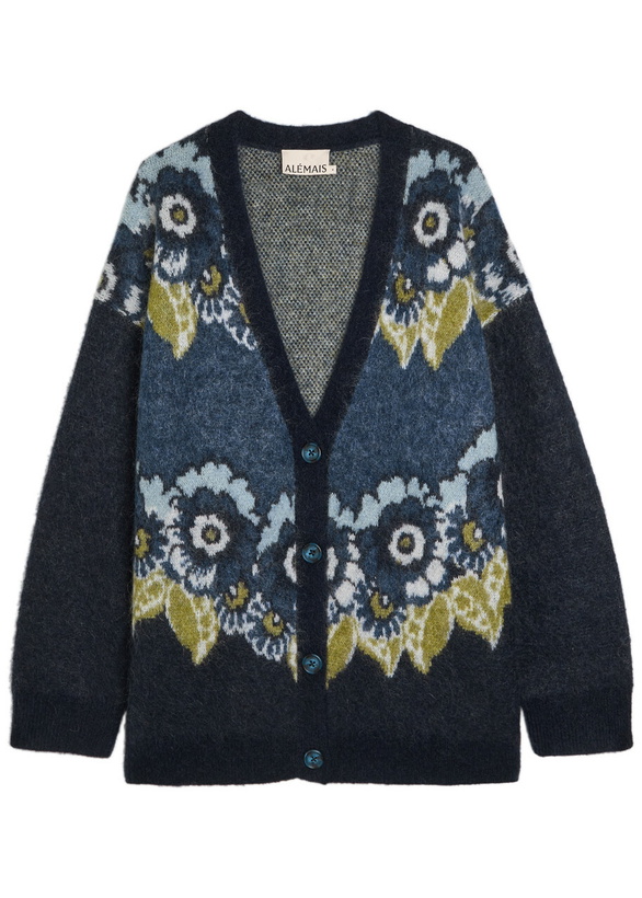 Photo: Alemais Madalena Floral-intarsia Knit Cardigan Multicoloured