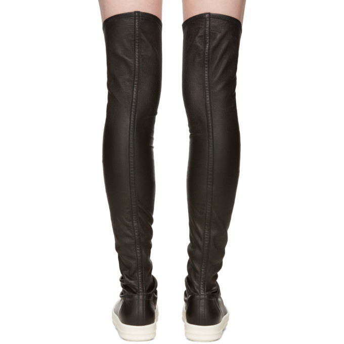 Rick Owens Black Stocking Over-the-Knee Boots Rick Owens - Main Image