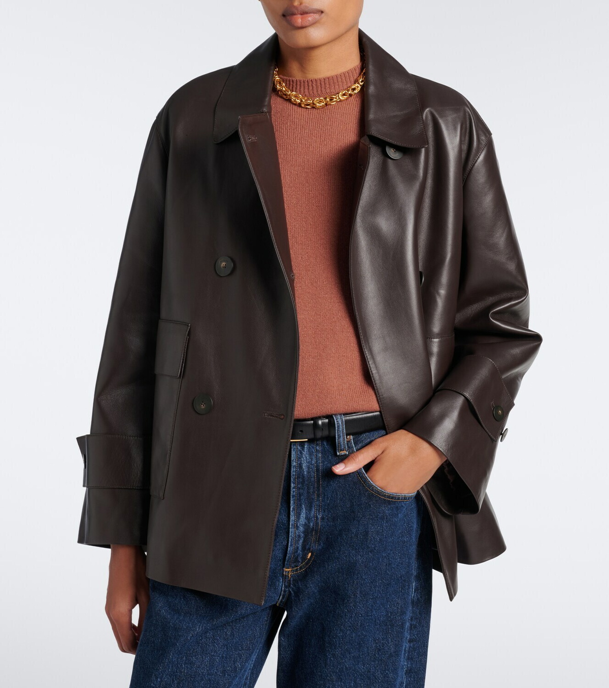 Joseph Delia double-breasted leather jacket