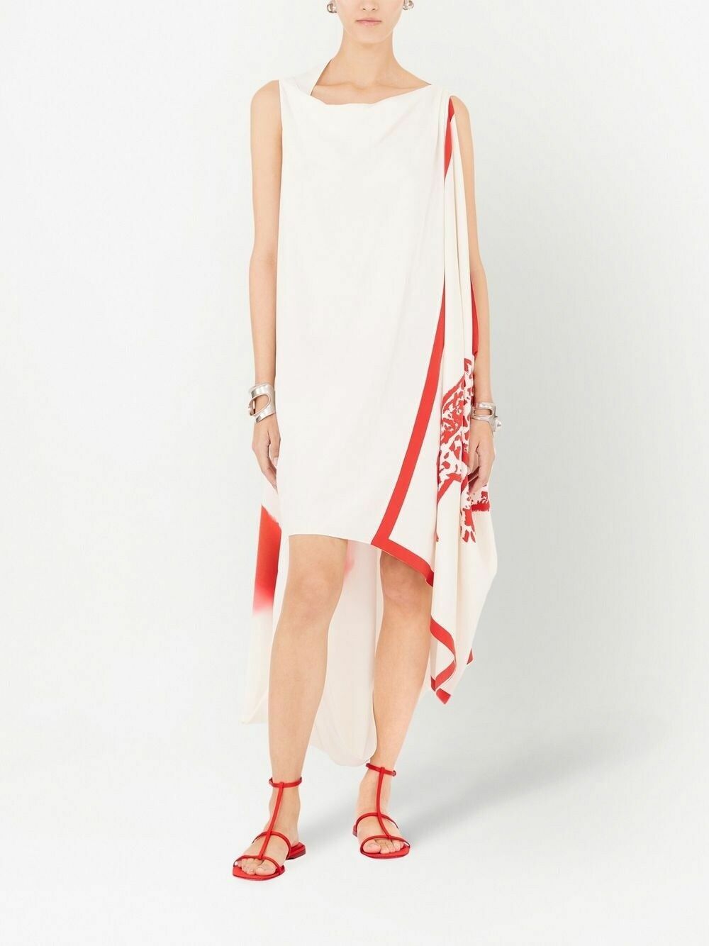 ワンピース SALVATORE FERRAGAMO WHITE STRETCH CREPE DRESS White stretch crepe dress – G&B