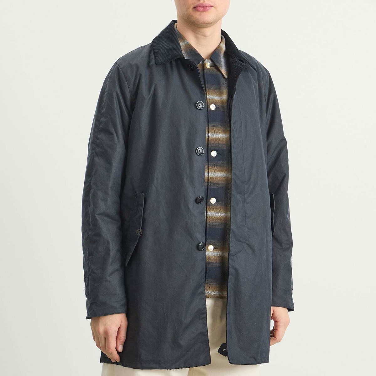Barbour Men's x Baracuta Tyne Wax Coat in Navy Barbour