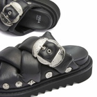 Toga Pulla Women's Platform Padded Slider Sandals in Black
