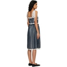 Marc Jacobs Navy Ribbon Strap Chiffon Midi Dress