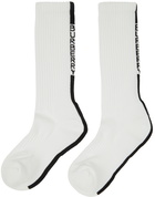 Burberry White Logo Stripe Socks