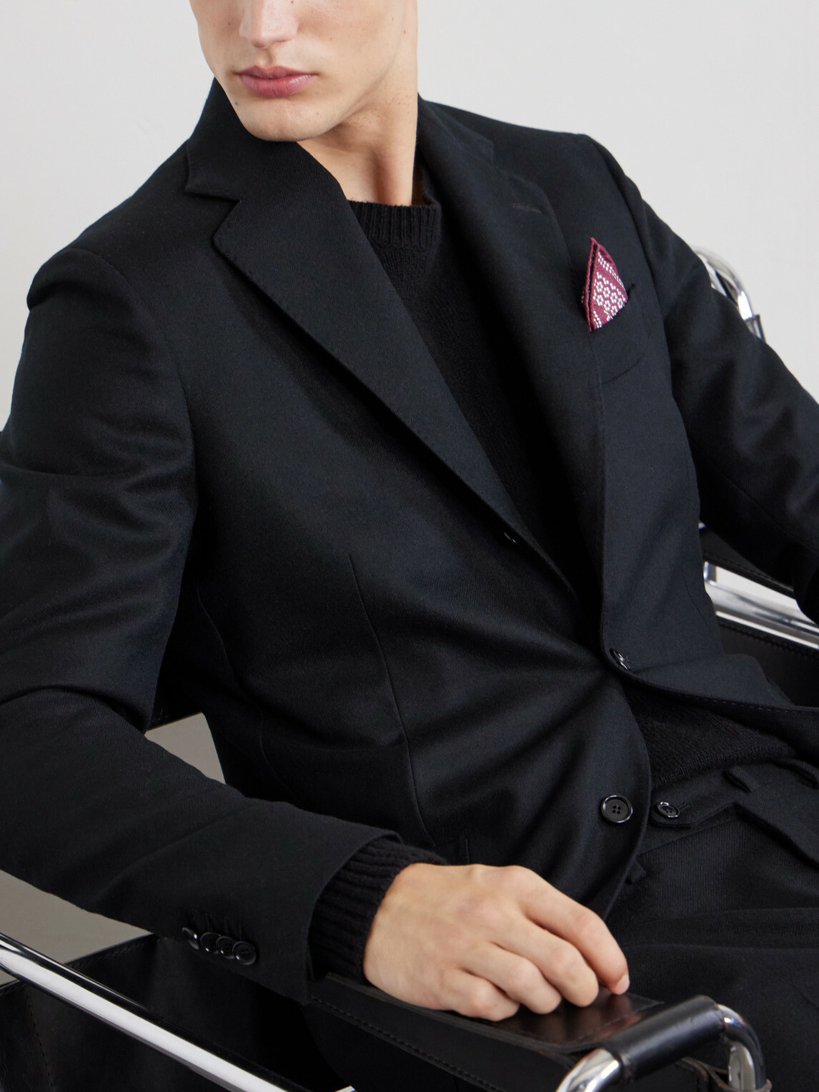 De Petrillo - Posillipo Wool and Cashmere-Blend Twill Suit Jacket - Black