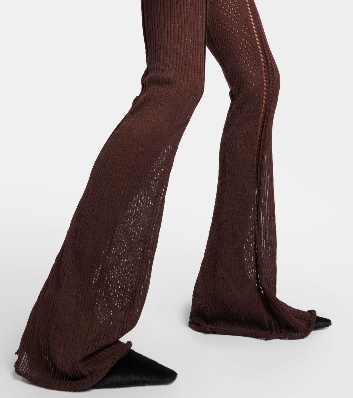 Roberta Einer Disco flared cotton knit pants