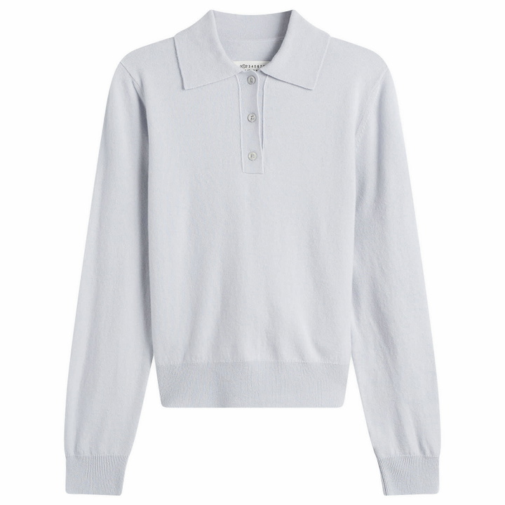 Photo: Maison Margiela Women's Polo Neck Knit in Pale Blue