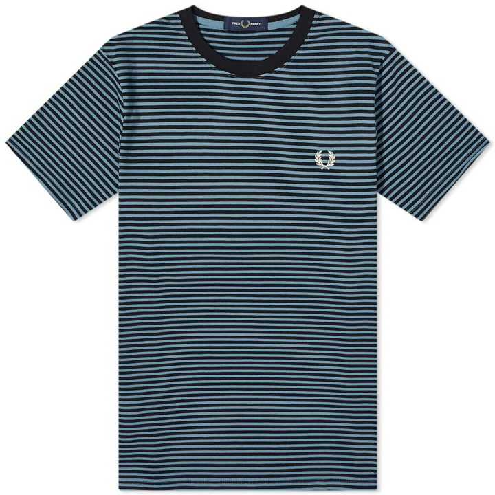 Photo: Fred Perry Men's Stripe T-Shirt in Ash Blue