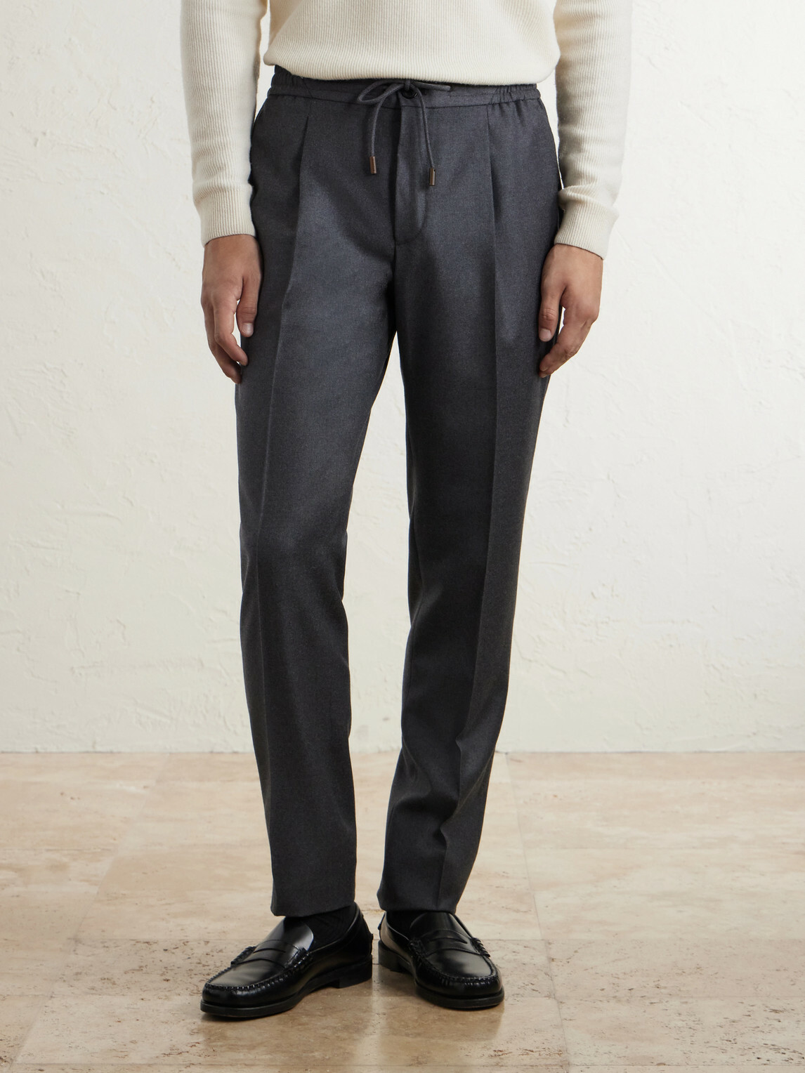 Slowear - Tapered Pleated Virgin Wool Trousers - Gray