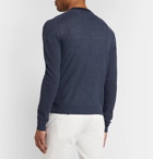 Loro Piana - Slim-Fit Silk and Linen-Blend Sweater - Blue