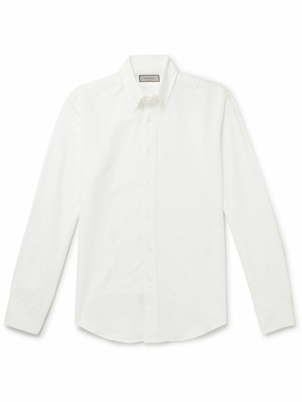 Photo: Canali - Button-Down Collar Brushed Cotton-Twill Shirt - White
