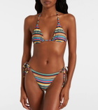 Staud Sisley striped low-rise bikini bottoms