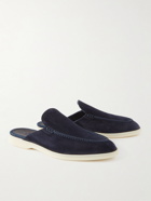 Loro Piana - Babouche Walk Suede Backless Loafer - Blue