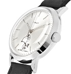 Timex - Peanuts Marlin Automatic Stainless Steel and Leather Watch - Silver