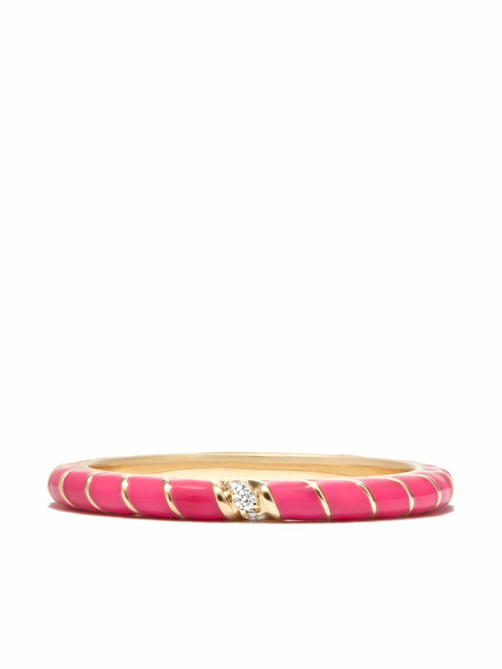 Yvonne Léon 9K Yellow Gold Alliance Enamel Diamond Ring