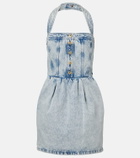 Patou Halterneck denim minidress