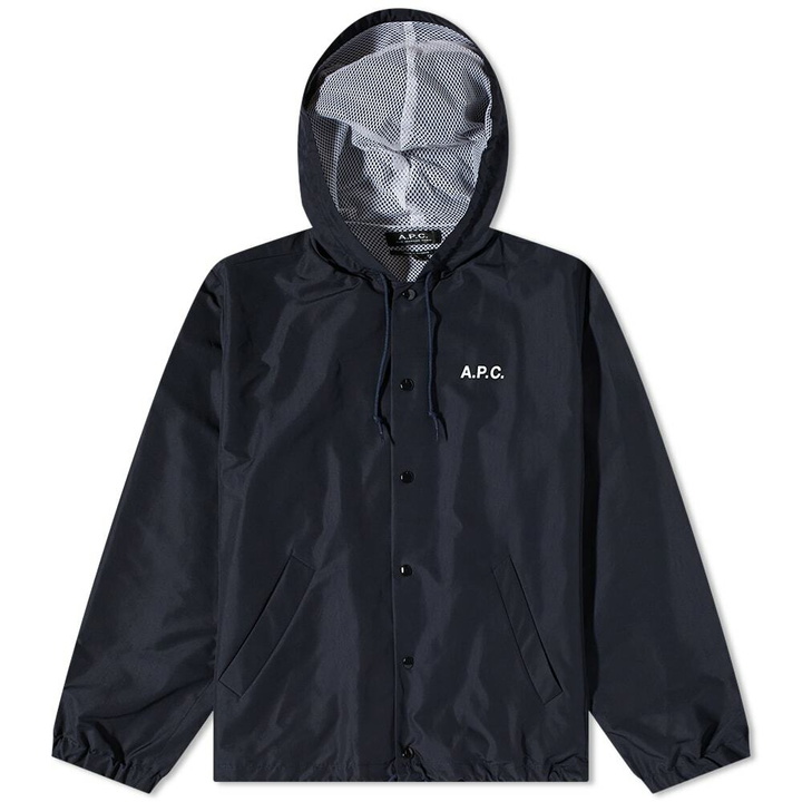 Photo: A.P.C. Men's Greg Hooded Jacket in Dark Navy