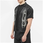 Stampd Men's Chrome Flame Vacation Shirt in Black