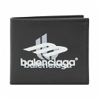 Balenciaga Men's Sport Logo Wallet in Black/White White
