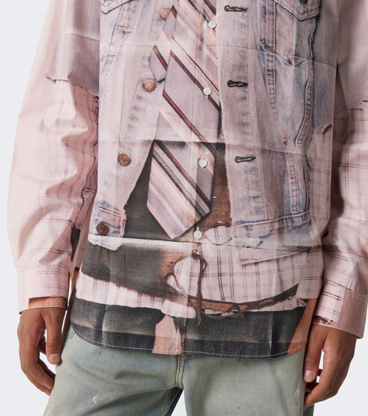 Acne Studios Trompe-l'œil cotton poplin shirt