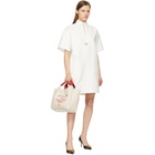 Valentino White Gabardine VGold Short Sleeve Dress