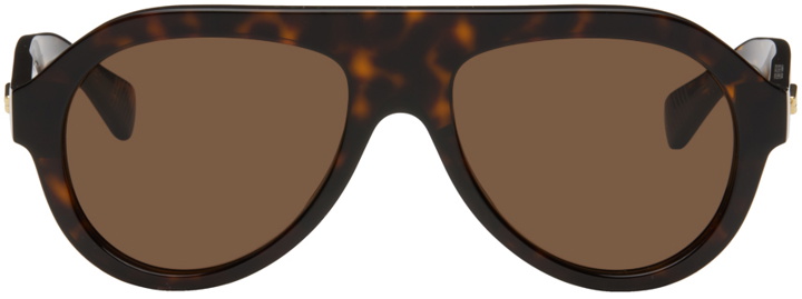 Photo: Bottega Veneta Tortoiseshell Classic Aviator Sunglasses