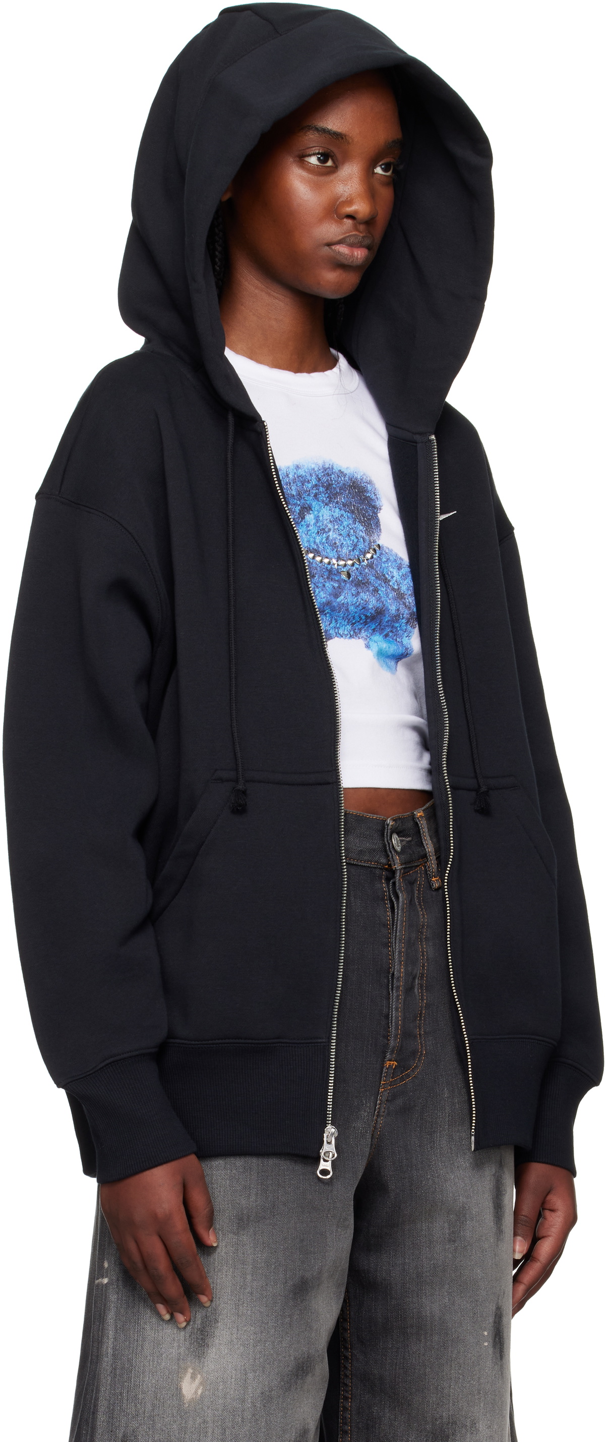 Nike Black Oversized Full-Zip Hoodie