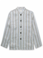 Massimo Alba - Cina2 Grandad-Collar Striped Linen and Silk-Blend Overshirt - White