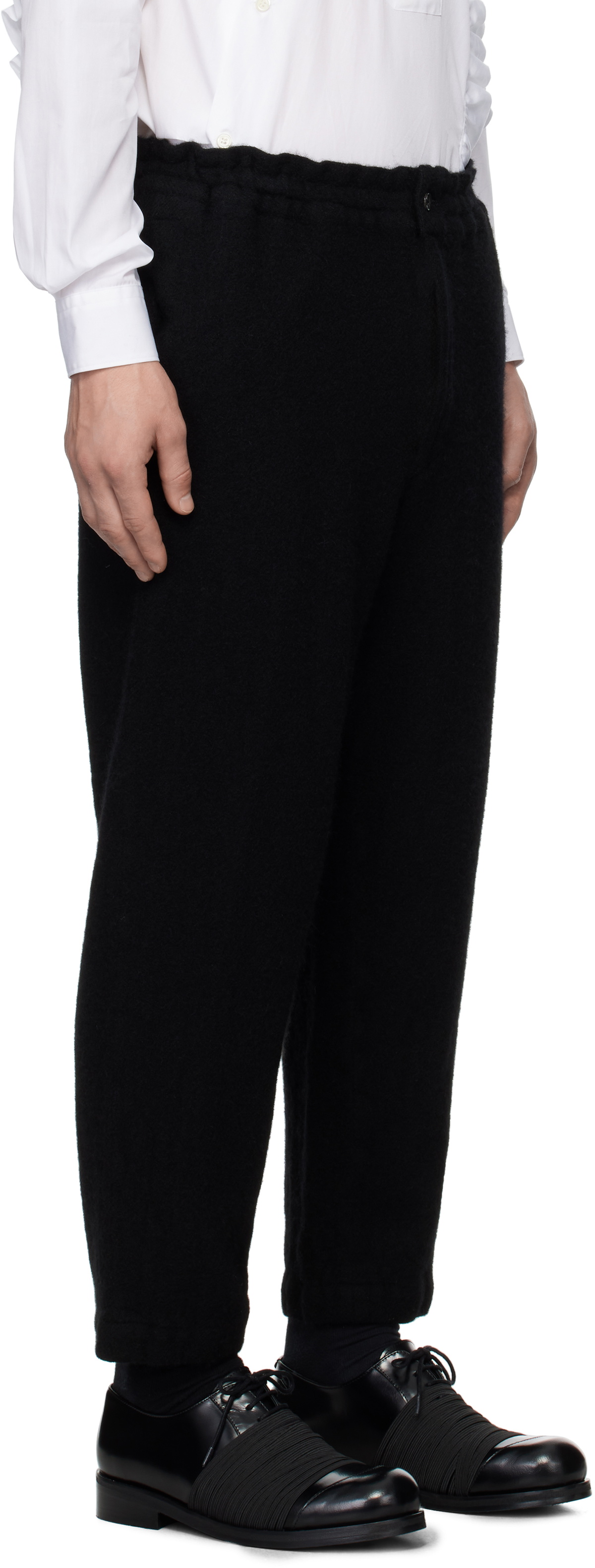 Black Comme des Garçons Black Tapered Wool Trousers