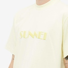 Sunnei Men's Classic Embroidered Logo T-Shirt in Light Yellow