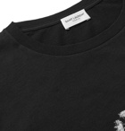 SAINT LAURENT - Metallic Printed Cotton-Jersey T-Shirt - Black