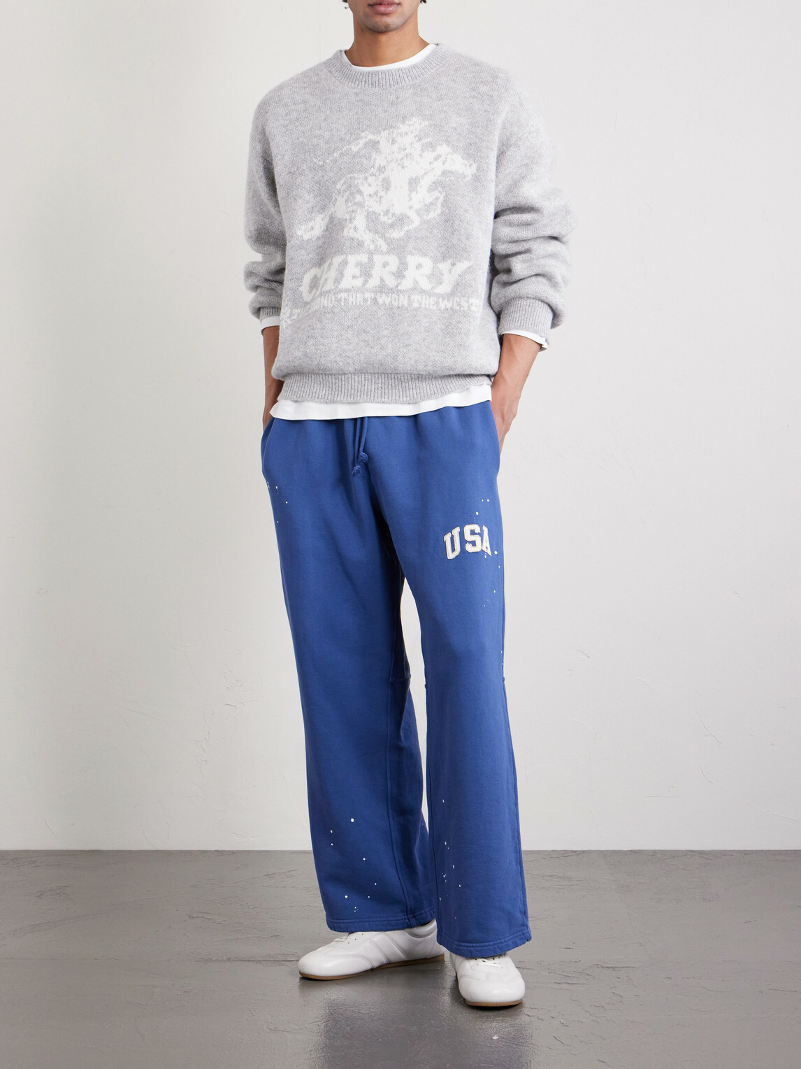 Cherry Los Angeles - Won The West Jacquard-Knit Alpaca-Blend Sweater - Gray
