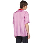 Dries Van Noten Red and Purple Carltone Colorblocked Shirt