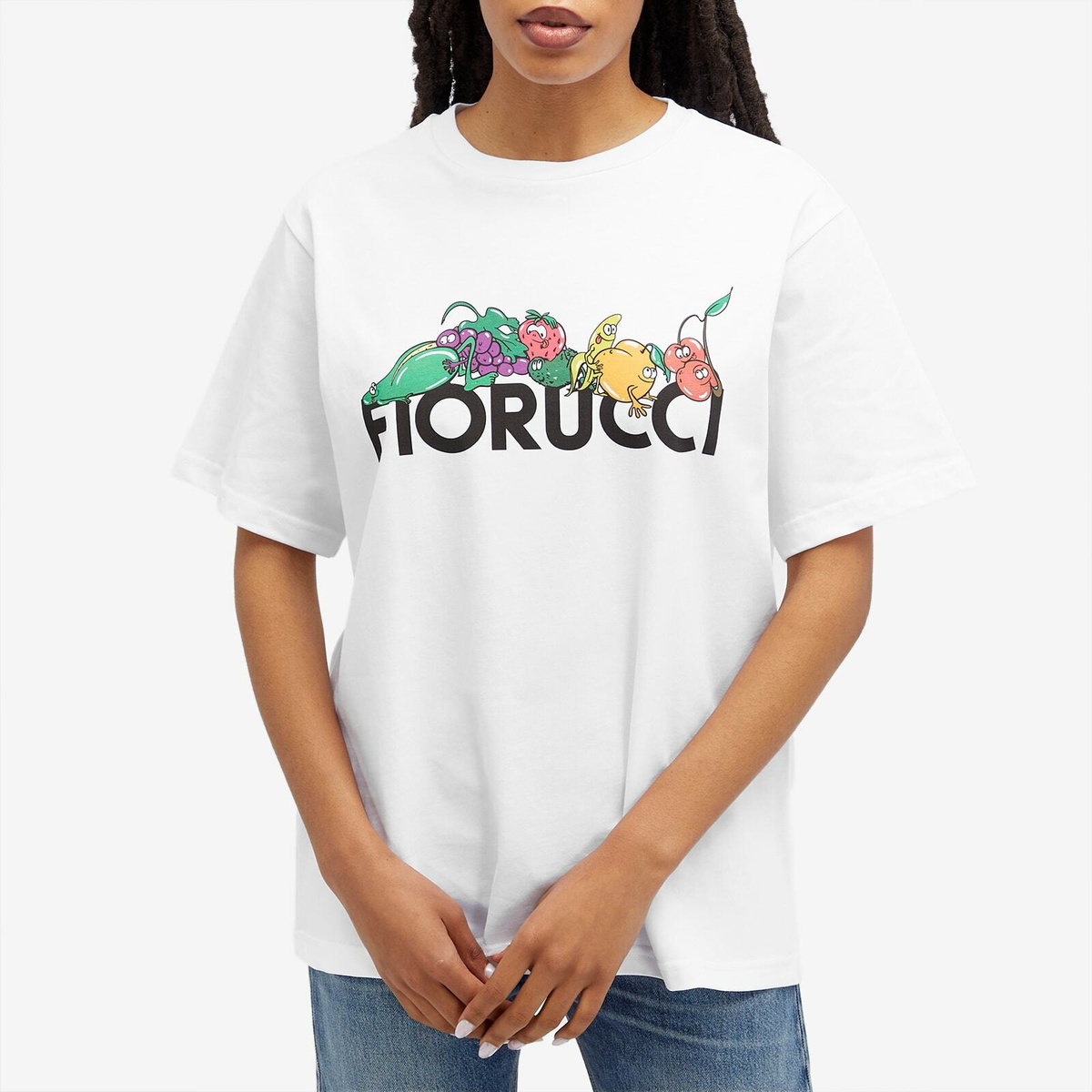 Fiorucci Women's Fruit Print Regular Fit T-Shirt in White